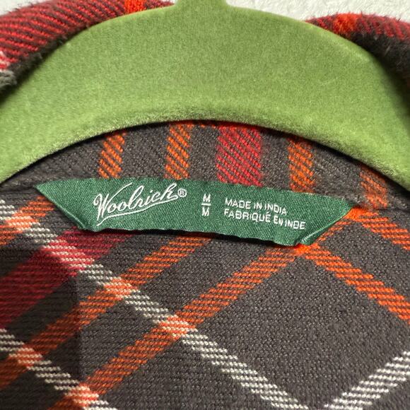 Woolrich Brown Plaid Button Down Shaket Sz M - Picture 9 of 16